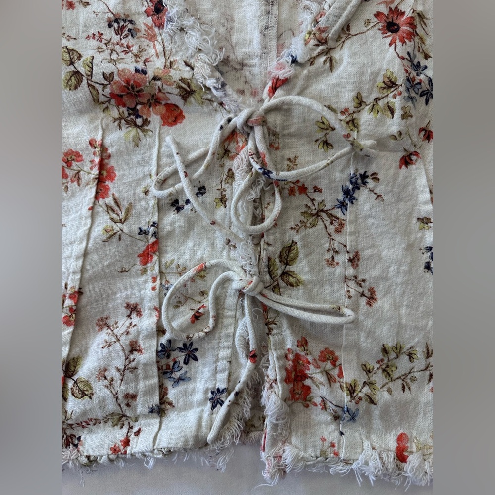 Anthropologie Boho White Floral Blouse Size: XS - Picture 3 of 10